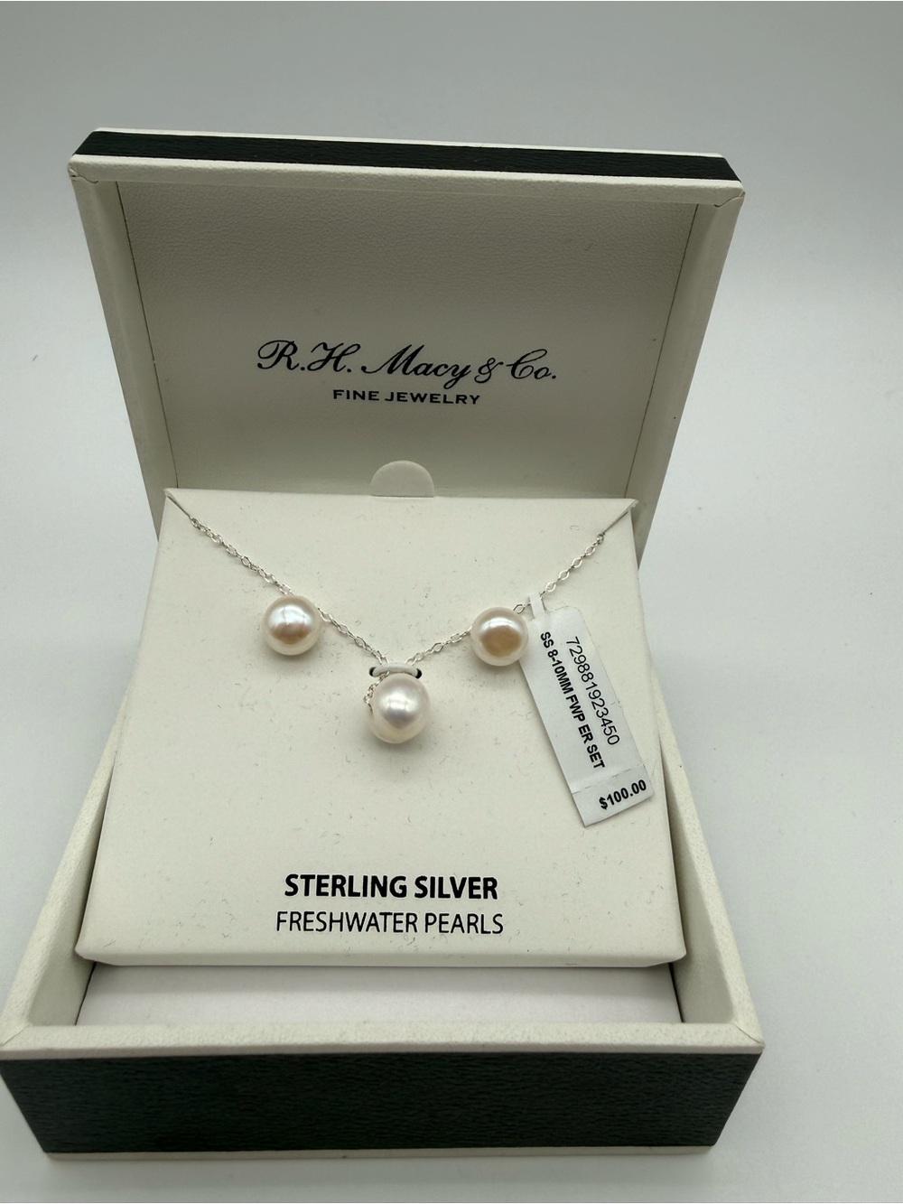 Macy's Sterling Silver Freshwater Pearl Necklace - White